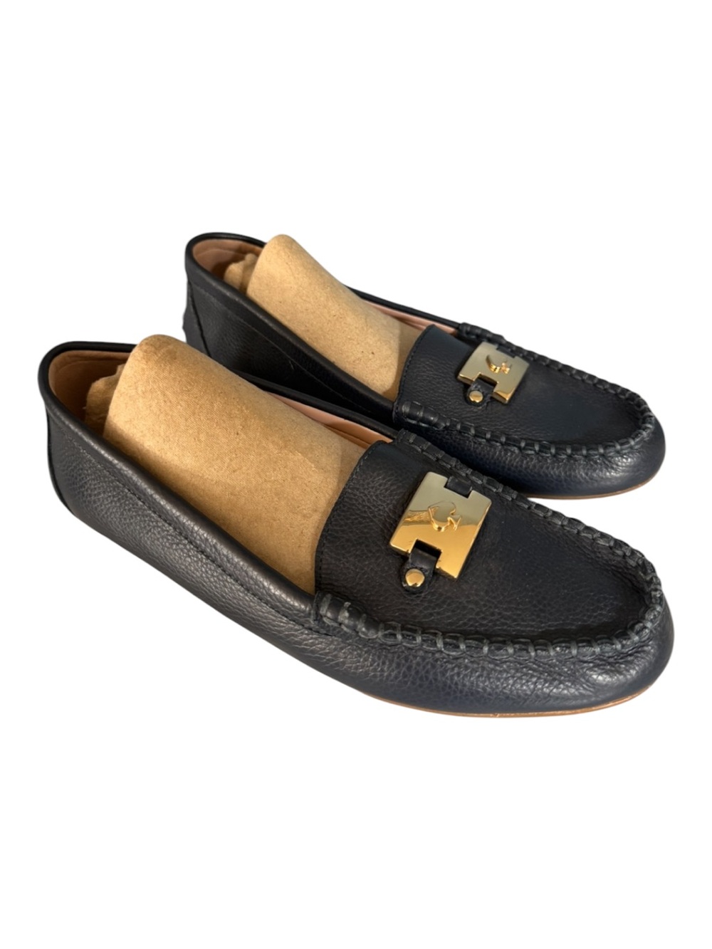 Kate Spade New York Navy Pebbled Leather Carmen Loafers Driving Shoe 7